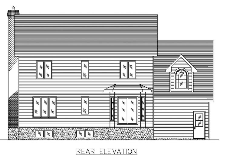 Country European Rear Elevation of Plan 48261