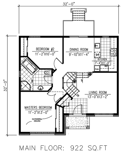 House Plan 48269 First Level Plan