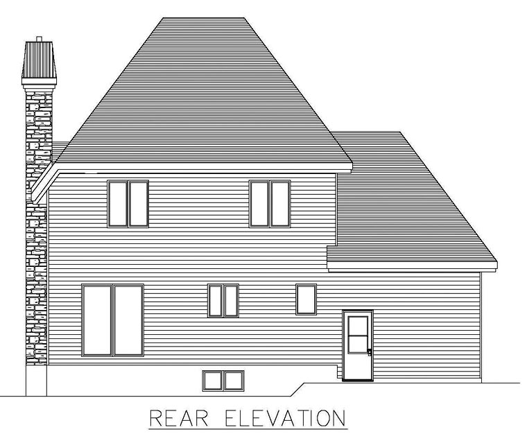  Rear Elevation of Plan 48278