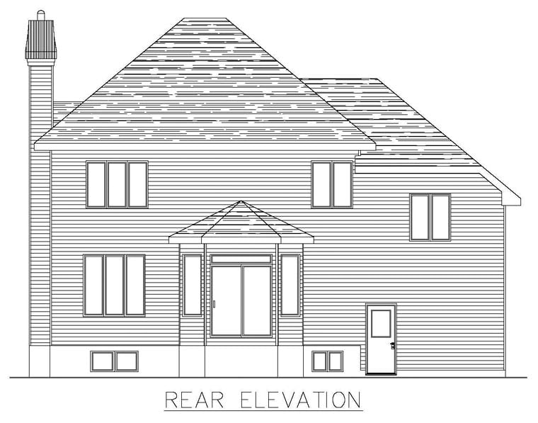 Southern Rear Elevation of Plan 48284