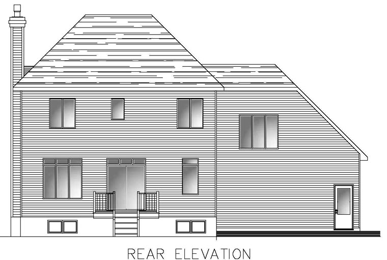 Southern Rear Elevation of Plan 48287