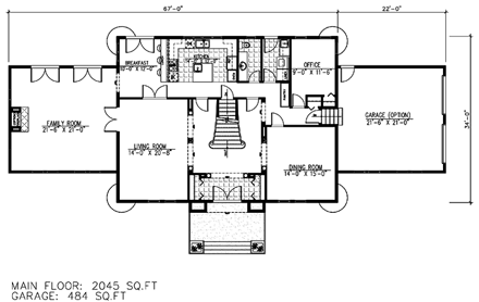 House Plan 48288 First Level Plan