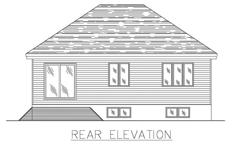 Rear Elevation of Plan 48289