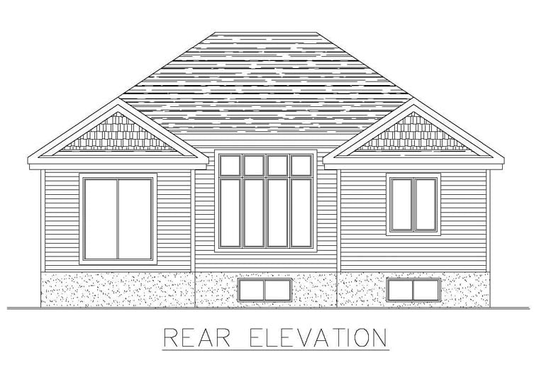  Rear Elevation of Plan 48292