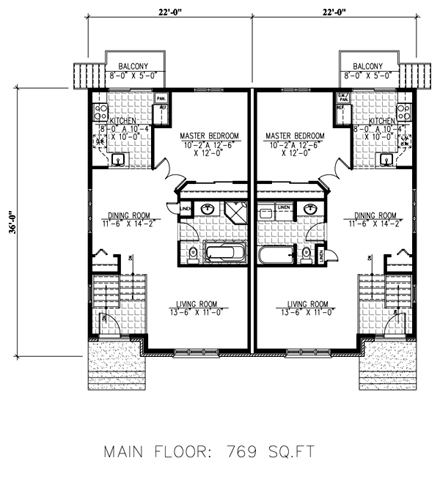 Multi-Family Plan 48296 First Level Plan