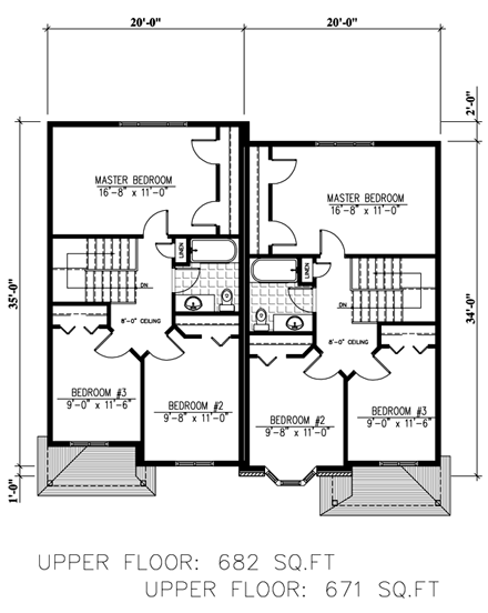 Multi-Family Plan 48298 Second Level Plan