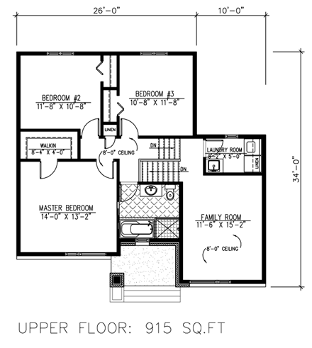 House Plan 48299 Second Level Plan