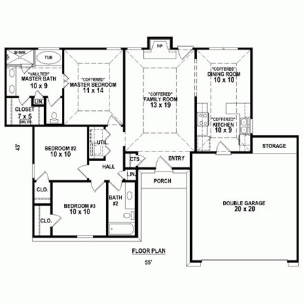 House Plan 48314 First Level Plan