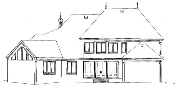 Country European Rear Elevation of Plan 48338