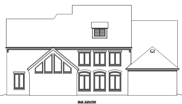 Country European Rear Elevation of Plan 48340