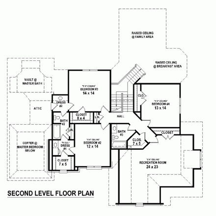 House Plan 48346 Second Level Plan