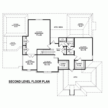 House Plan 48349 Second Level Plan