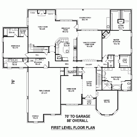 House Plan 48399 First Level Plan