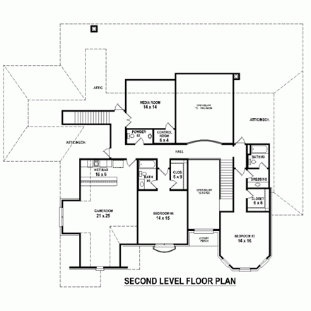 House Plan 48399 Second Level Plan