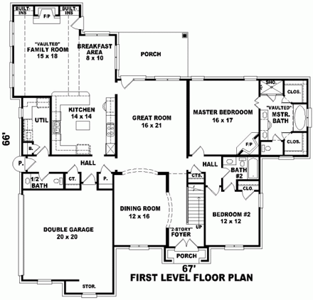 House Plan 48503 First Level Plan