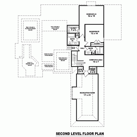 House Plan 48512 Second Level Plan