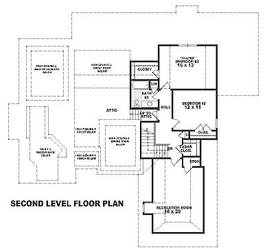 House Plan 48513 Second Level Plan