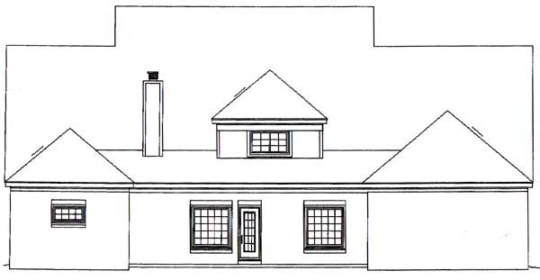 Traditional Rear Elevation of Plan 48528