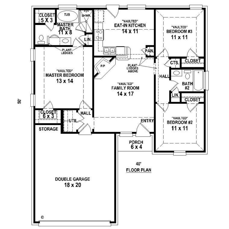 French Country Traditional Level One of Plan 48542