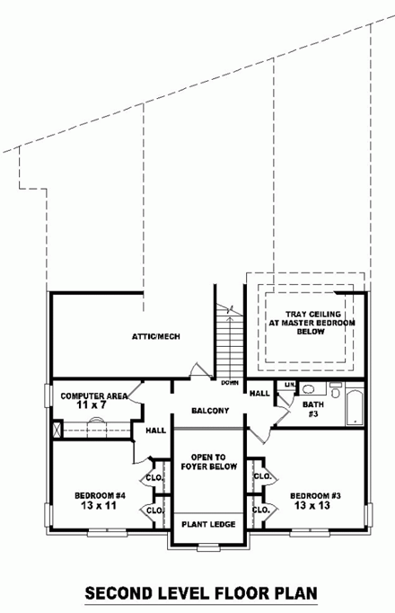 House Plan 48574 Second Level Plan