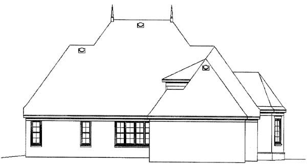 European Traditional Rear Elevation of Plan 48587