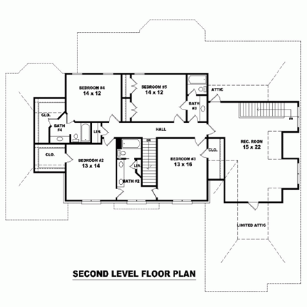 House Plan 48627 Second Level Plan