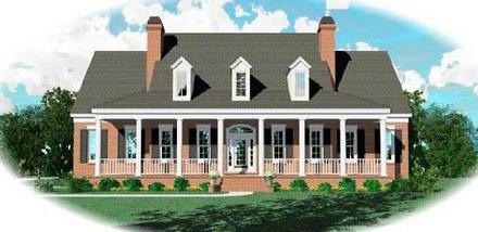 Country Plantation Elevation of Plan 48655