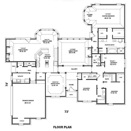 House Plan 48671 First Level Plan