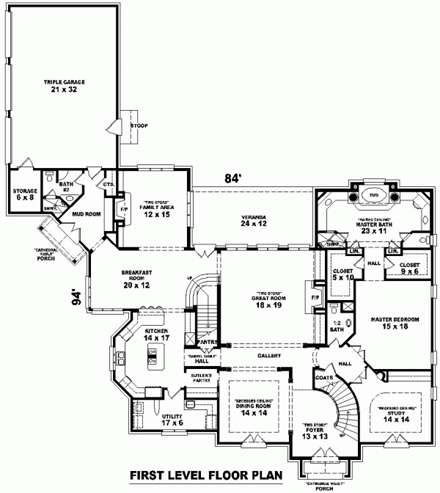 House Plan 48691 First Level Plan