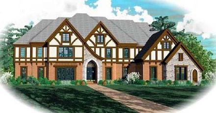 Tudor Elevation of Plan 48704