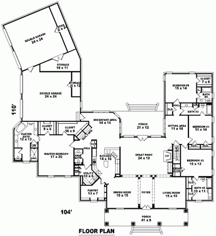 House Plan 48707 First Level Plan