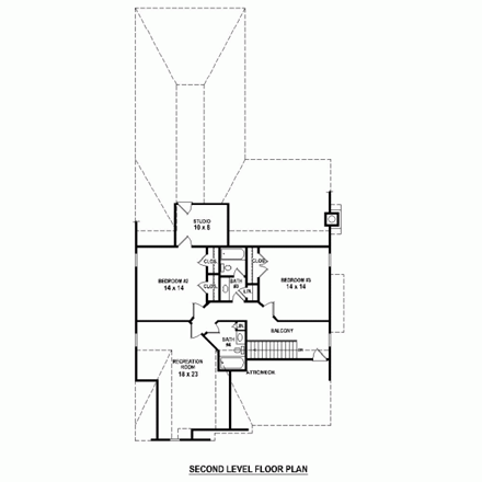 House Plan 48712 Second Level Plan