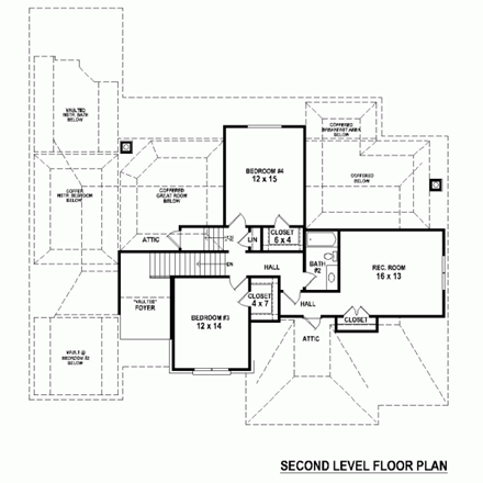 House Plan 48729 Second Level Plan
