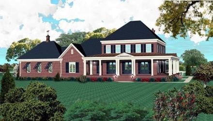 Country Plantation Elevation of Plan 48759