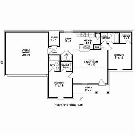 House Plan 48762 First Level Plan
