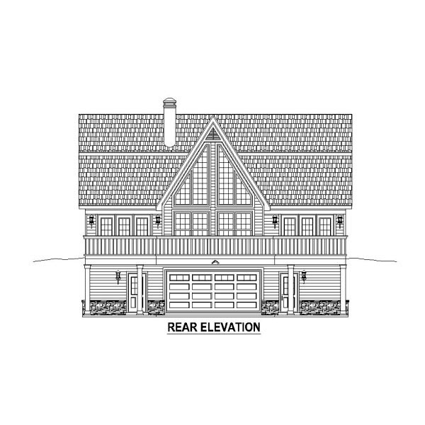 Country Rear Elevation of Plan 48766