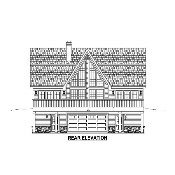 Country Rear Elevation of Plan 48767