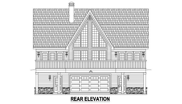 Country Rear Elevation of Plan 48768
