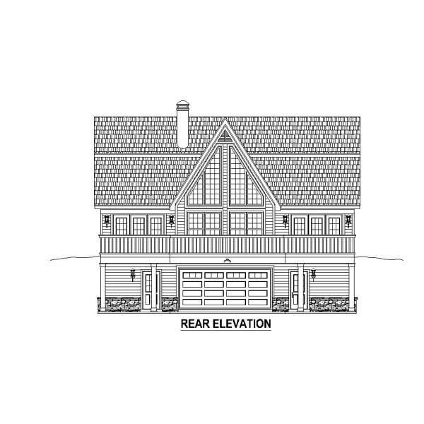 Country Rear Elevation of Plan 48769