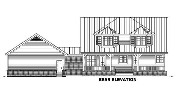 Country Rear Elevation of Plan 48788