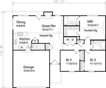 House Plan 49001 First Level Plan