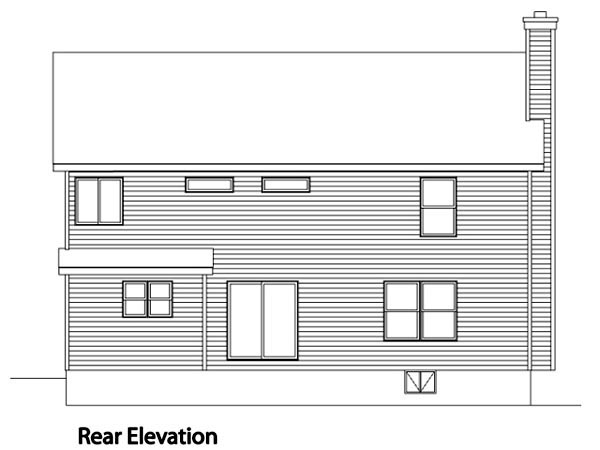 Traditional Rear Elevation of Plan 49007