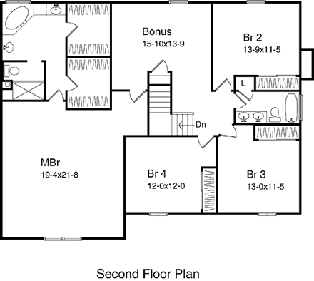 House Plan 49008 Second Level Plan