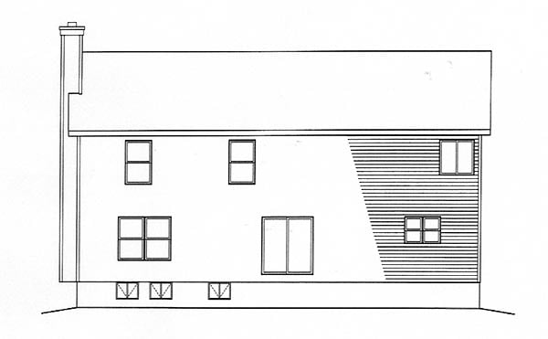 Traditional Rear Elevation of Plan 49008