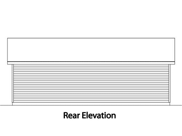 Ranch Rear Elevation of Plan 49016