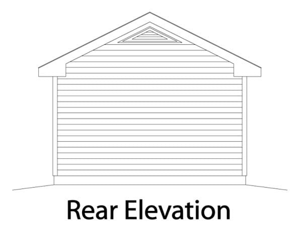 Garage Plan 49018 - 1 Car Garage Rear Elevation