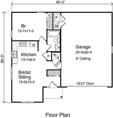 Garage Plan 49023 - 2 Car Garage Apartment First Level Plan