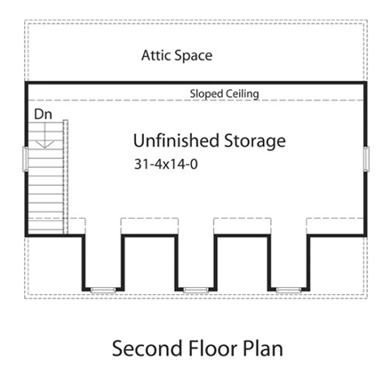 Garage Plan 49024 - 2 Car Garage Second Level Plan