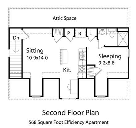 Garage Plan 49025 - 2 Car Garage Apartment Second Level Plan