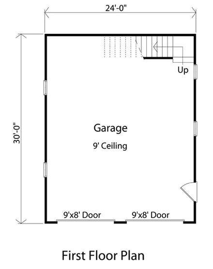 Garage Plan 49027 - 2 Car Garage First Level Plan